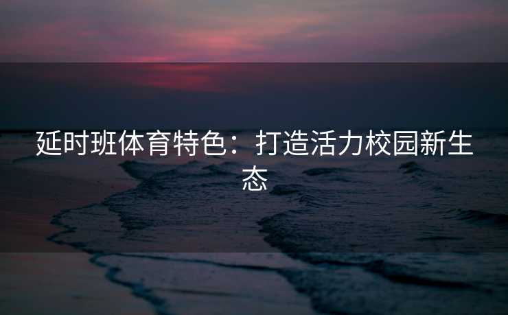 延时班体育特色：打造活力校园新生态